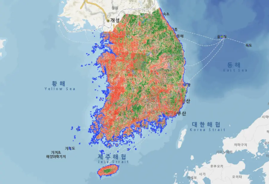 2024년 토지피복지도ⓒ 환경부 환경공간정보서비스 (EGIS) 